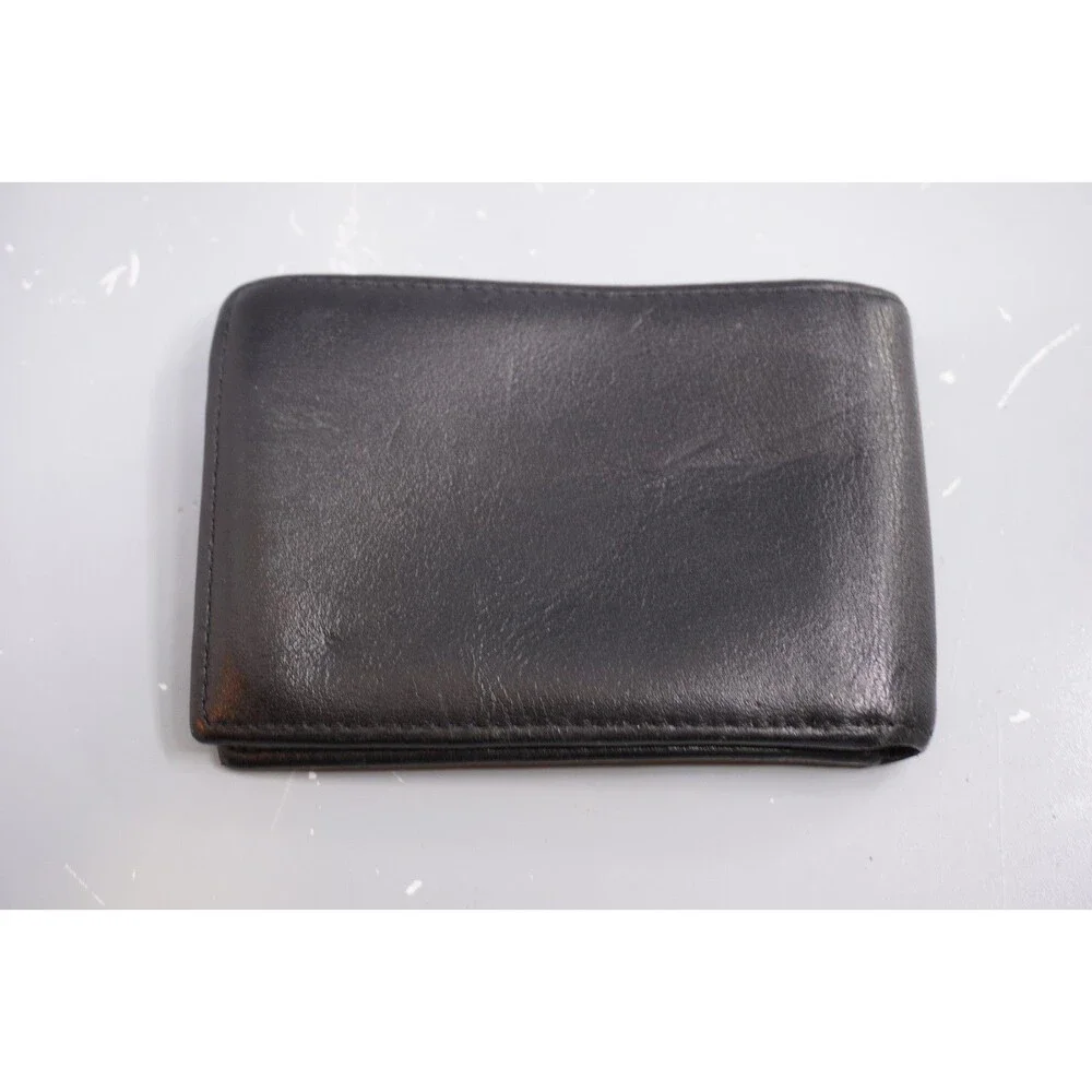 Tumi Delta Men’s Leather Card Holder / Wallet 4 1/4 X 3 Black Leather EUC